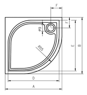 Sprchová vanička KOLPING  80x80, DB10, RIHO