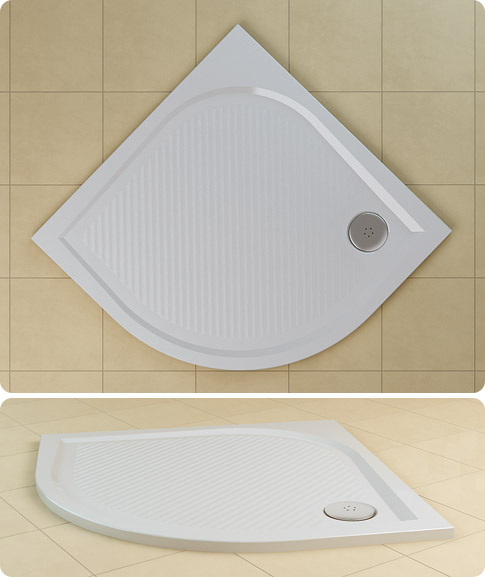 Čtvrtkruhová vanička WMR Marblemate 100x100, bílá, WMR55100004
