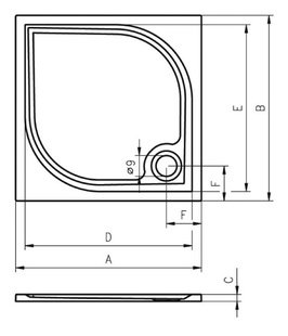 Sprchová vanička KOLPING  100x80, DB31, RIHO