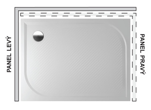 Panel ke sprchové vaničce KOLPING 100x80, P31 Pravý, RIHO