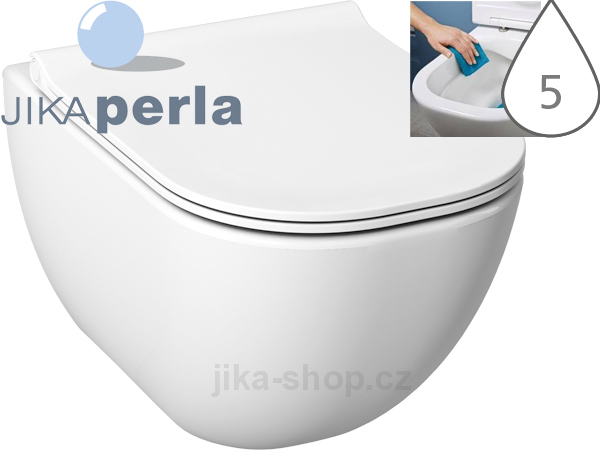 Mio-N klozet závěsný 53 cm RIMLESS bez oplachovacího kruhu, bílý/PERLA