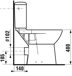 JIKA - WC Kombinační mísa DEEP (Olymp), výška 48cm, vodorovný odpad 8.2361.6