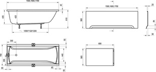 RAVAK Vana CLASSIC 150x70 N, C521000000