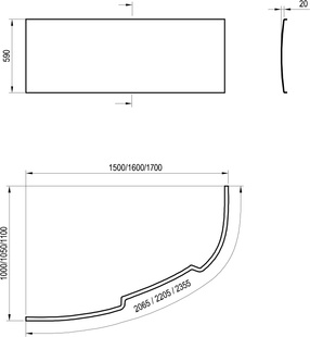 RAVAK: Panel čelní Asymmetric 150 L/P, CZ44100000