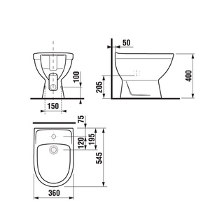 Lyra plus bidet stojící, bílý