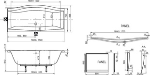 RAVAK Panel čelní MAGNOLIA 170, CZ51000A00