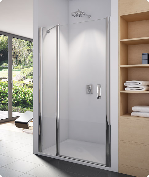 Sprchový kout-Jednokřídlé dveře s pevnou stěnou v rovině SWING-Line  SL13, SL1308000107