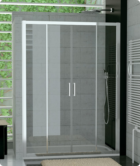 Sprchový kout-Dvoudílné posuvné dveře s 2 pevnými stěnami v rovině, TOP-Line TOPS4 1200,1400,1600