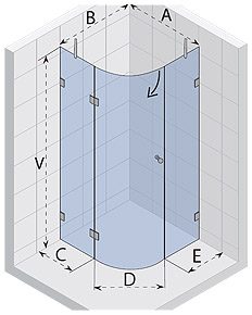 Riho Sprchový kout Scandic Lift - Mistral M308 GX0404201