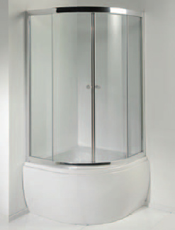 Riho Lucena Sprchový čtvrtkruhový kout včetně vaničky 90 x 90 x 202 cm, R55 - GSET021