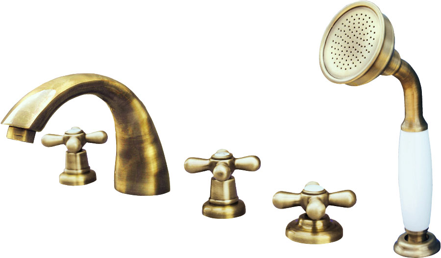 Vodovodní baterie vanová stojánková Morava Retro Stará mosaz MK169.0PSM