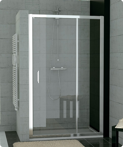 Sprchový kout-Jednokřídlé dveře s pevnou stěnou v rovině, TOP-Line  TED 900,1000,1200,1400