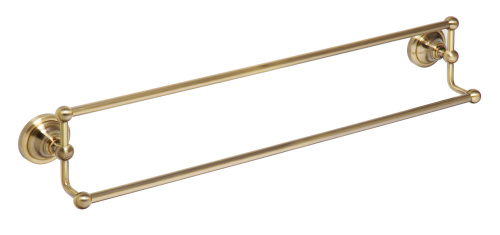 Dvojitý držák ručníků nad sebou 600mm, Retro, stará mosaz, V144104237