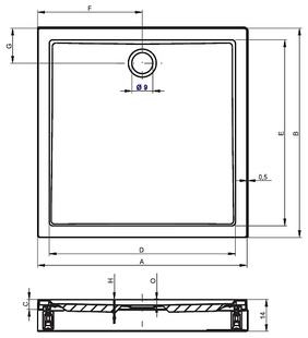 Sprchová vanička Davos 245* 150x80x4,5, RIHO