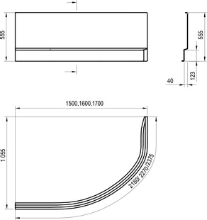 RAVAK: Panel A Rosa II L/P 150, CZK1200AN0