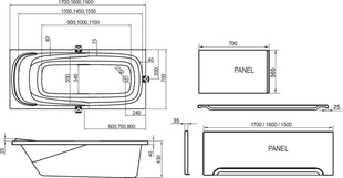 RAVAK Vana VANDA II 170x70, CP21000000