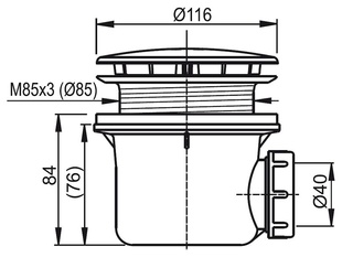 RAVAK Sifon STANDARD 90 vaničkový, X01314