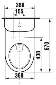 JIKA - WC Kombinační mísa DEEP (Olymp), výška 45cm, vodorovný odpad 8.2361.8