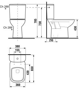 JIKA - Kombinační klozet JIKA OLYMP, svislý odpad 8.2661.7