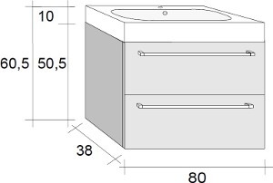 Riho Koupelnový nábytek SLIMLINE SET 80 cm FSL080S65