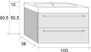 Riho Koupelnový nábytek SLIMLINE SET 100 cm FSL100S70