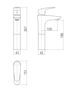 Slezak-Rav: Vodovodní baterie umyvadlová, vysoká AMUR AM730.5
