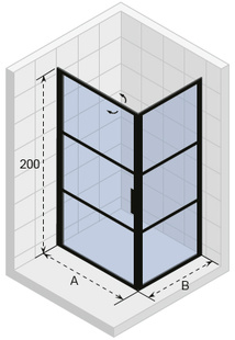 Sprchová zástěna  GRID GB201 800 x 800 x 2000, RIHO