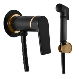 Vodovodní baterie bidetová vestavěná černá matná/zlato CO147/1CMATZ