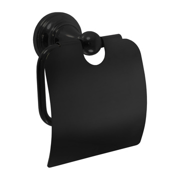Slezák-RAV: Morava černá matná Držák toaletního papíru s krytem MKA0400CMAT