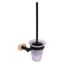 Slezak-Rav: WC štětka, miska sklo černá matná/zlato YUKONYUA0500CMATZ