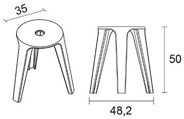 RIHO: Sedák SILLA ∅35×50×48,2 Solid Surface