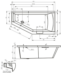 Vana GETA 170x90 LEVÁ BA89 RIHO