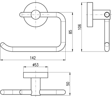 Slezák-RAV: Držák toaletního papíru bez krytu - metal grey - lesklá COLORADO COA0401MGL