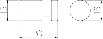 Slezák-RAV: Věšáček 30 mm - metal grey - kartáčovaná COLORADO COA0103/30MGK