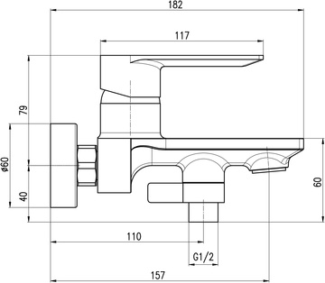 Slezák-RAV: Vodovodní baterie sprchová NIL - metal grey - lesklá NL181.5/1MGL
