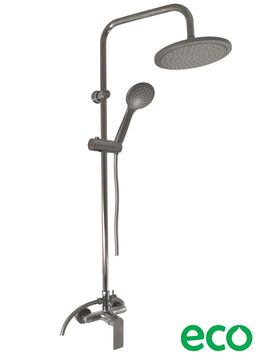 Slezák-RAV: Vodovodní baterie sprchová s hlavovou a ruční sprchou NIL - metal grey kartáčovaná NL182.5/7MGK