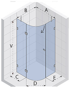 Riho Sprchový kout čtvrtkruhový SCANDIC S308 GC44200