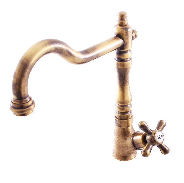 Slezák-RAV: Vodovodní baterie umyvadlová na jednu vodu Morava Stará Mosaz MK194/8SM